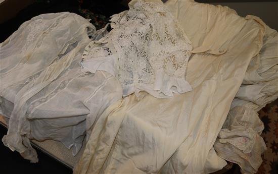 Collection of baby gowns, Edwardian blouses etc